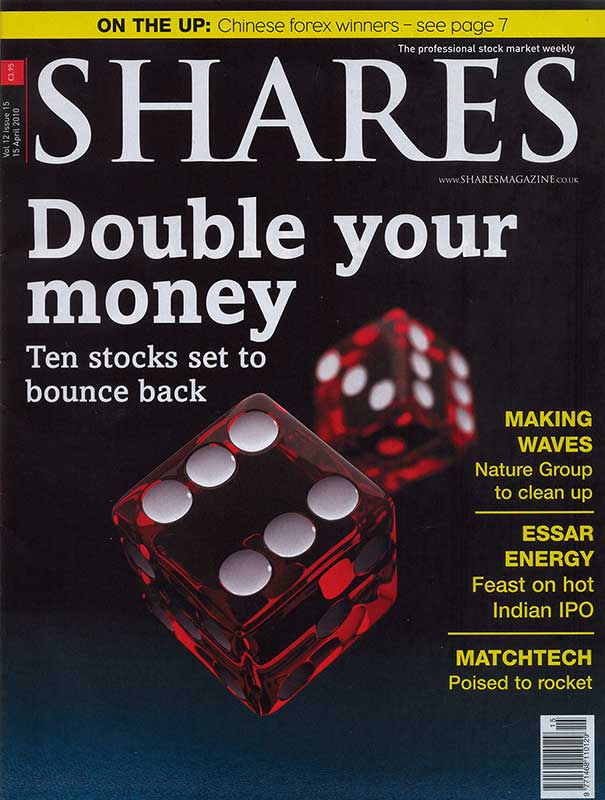 3D Dice Illustration for Financial Market Cover Story in Shares Magazine